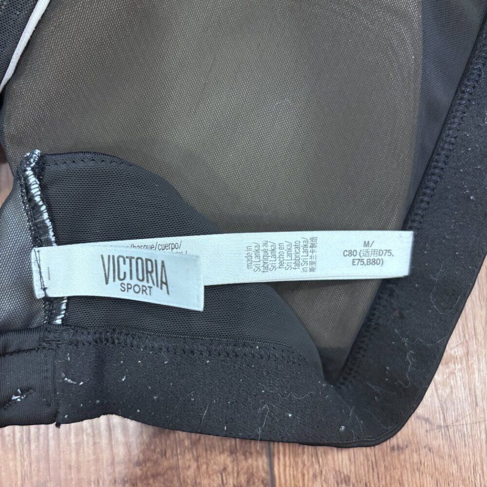 Victoria's Secret Black With White Straps Sport Bra Removable Padding - Medium - Picture 4 of 7